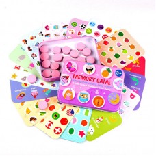 Развивающая игра Мемори в металлической коробке, 15 карточек, 20 магнитных фишек, розовая