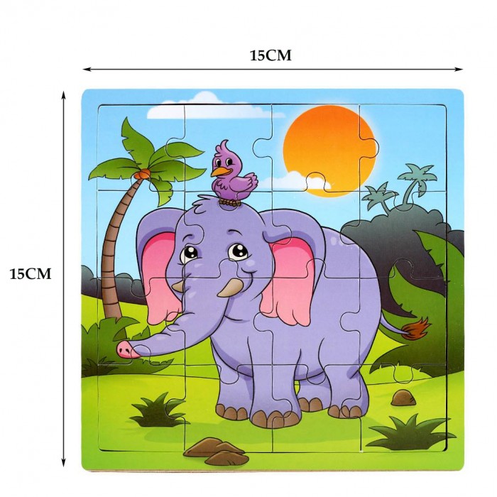 Пазл «Слон», 16 деталей